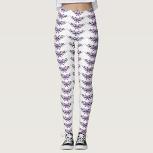 lila Schmetterlinge weiß Leggings