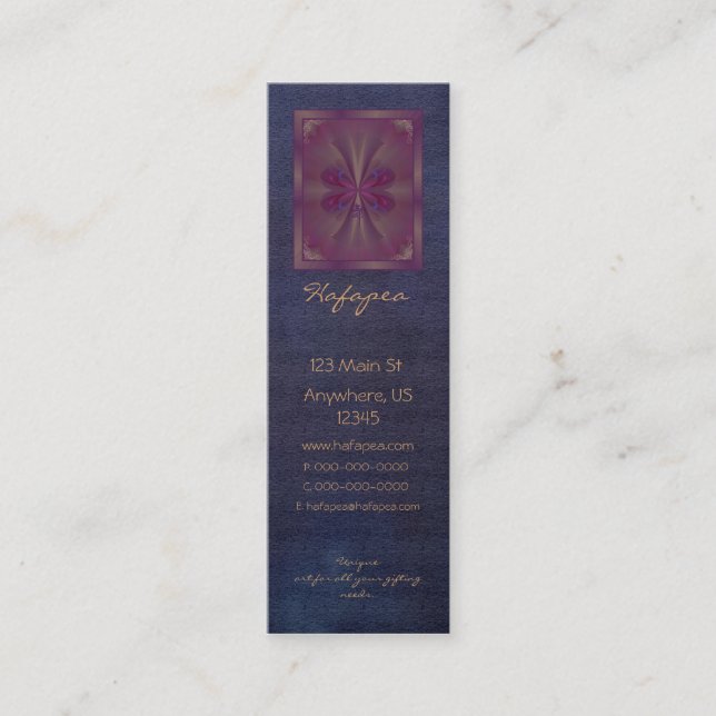 Lila Schmetterlings-abstrakte Kunst Mini Visitenkarte (Vorderseite)