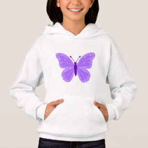 Lila Schmetterlings-Kapuzenpullover für Kinder Hoodie