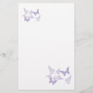 Lila Schmetterlings-Lavendel-Farne Briefpapier