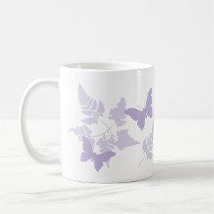 Lila Schmetterlings-Lavendel-Farne Tasse