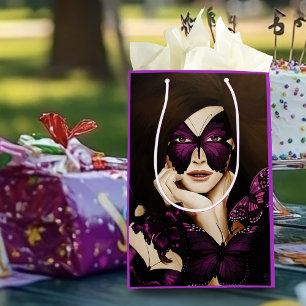 Lila Schmetterlings-Maskenball Frau Elegante Fanta Mittlere Geschenktüte