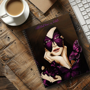 Lila Schmetterlings-Maskenball Frau Elegante Fanta Notizbuch
