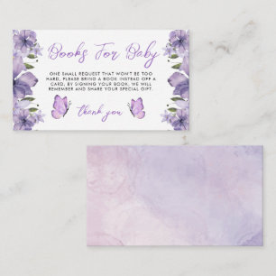 Lila Schmetterlingsbücher für Kinder Begleitkarte