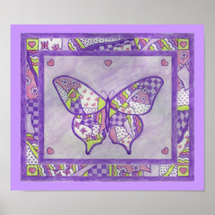Lila Schmetterlingsdecke Poster