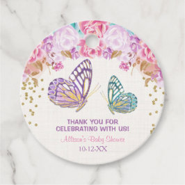 Lila Schmetterlingsdusche aus Rosa Gold Geschenkanhänger