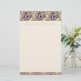Lila Schmetterlingsflora und Kräuterstationierung Briefpapier