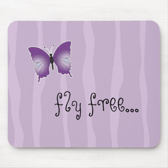 Lila SchmetterlingsMausunterlage Mousepad (Vorne)