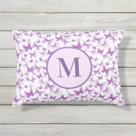 Lila Schmetterlingsmuster Kissen Für Draußen