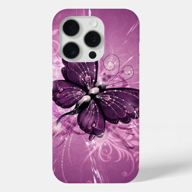 lila Schmetterlingsvektorkunst Case-Mate iPhone Hülle (Rückseite)