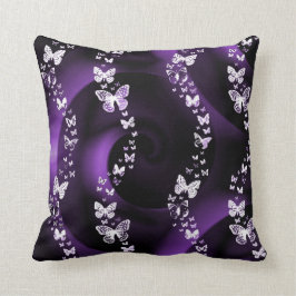 Lila Schmetterlingswirbel Kissen
