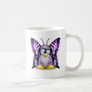 Lila SchmetterlingTux (LinuxTux) Kaffeetasse