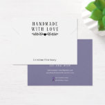 Lila Schmuckkarte<br><div class="desc">Eine elegante,  moderne,  stilvolle Schmuckhalskette mit Slats-Markern,  die Sie mit eleganter,  moderner,  einfacher Handschrift-Stiltypografie auf modernem Weiß und auf der Rückseite bewegen oder löschen können,  ist lila. Alle Texte sind anpassbar,  fügen Sie Ihre sozialen Medien. Für Produktion,  Versand,  Kartenvorrat und Preise kontaktieren Sie Zazzle direkt.</div>