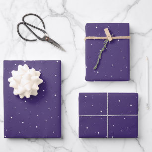 Lila Schneeblume Schnee Winter Weihnachten Ferien Geschenkpapier Set