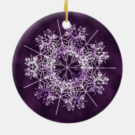 Lila Schneeflocke-Baum-Verzierung Keramik Ornament
