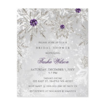Lila Schneeflocke Brautdusche Einladung