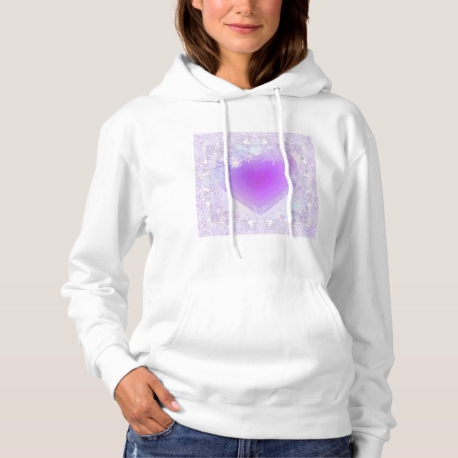 Lila Schneeflocke Hoodie (Vorderseite)