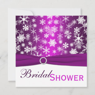 Lila Schneeflocken Bridal Dusche Einladung
