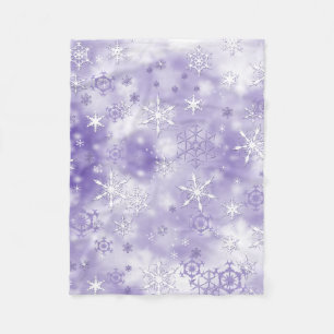 Lila Schneeflocken Fleecedecke
