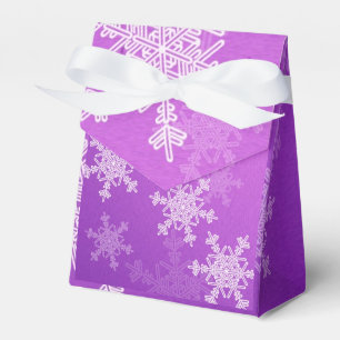 Lila Schneeflocken Minimalistisch Weihnachten Geschenkschachtel