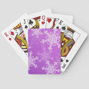 Lila Schneeflocken Minimalistisch Weihnachten Spielkarten