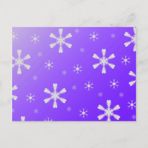 Lila Schneeflocken Postkarte