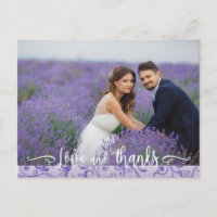 Lila Schnörkel Hochzeit Foto Vielen Dank