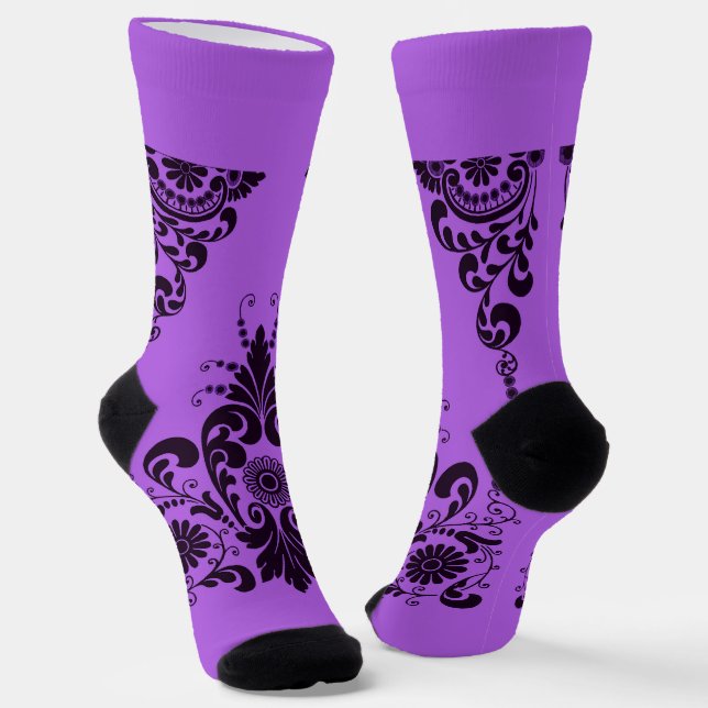 lila Schnörkelmuster Socken (Gewinkelt)