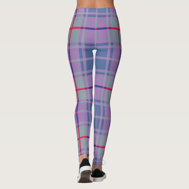 Lila schottisch Kariert Leggings (Rückseite)