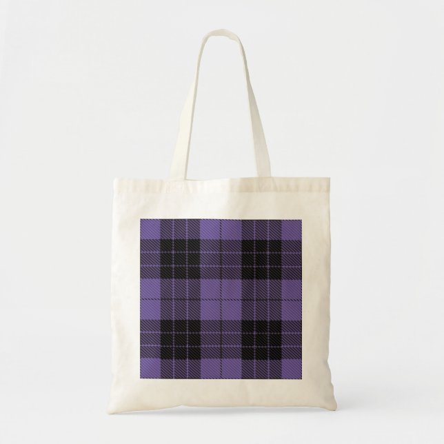 Lila schottischer Tartan Muster Tote Bag Tragetasche (Vorne)