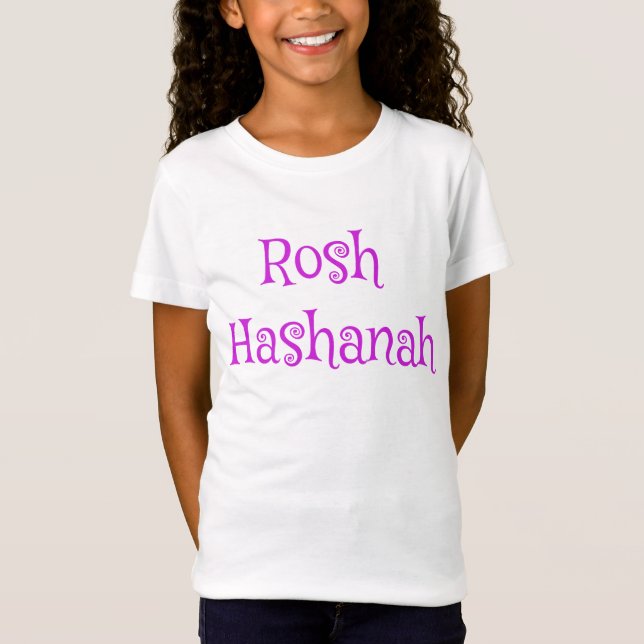Lila Schriftart Rosh Hashanah T-Shirt (Vorderseite)