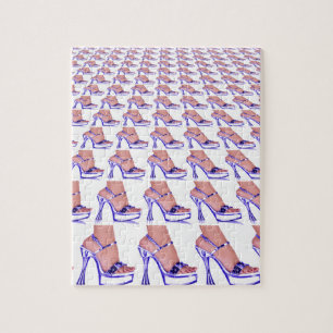 Lila Schuhpumpen für hohe Ferse Puzzle