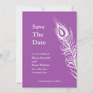 Lila Schütteln Sie Ihre Schwanz Feathers Save the Date