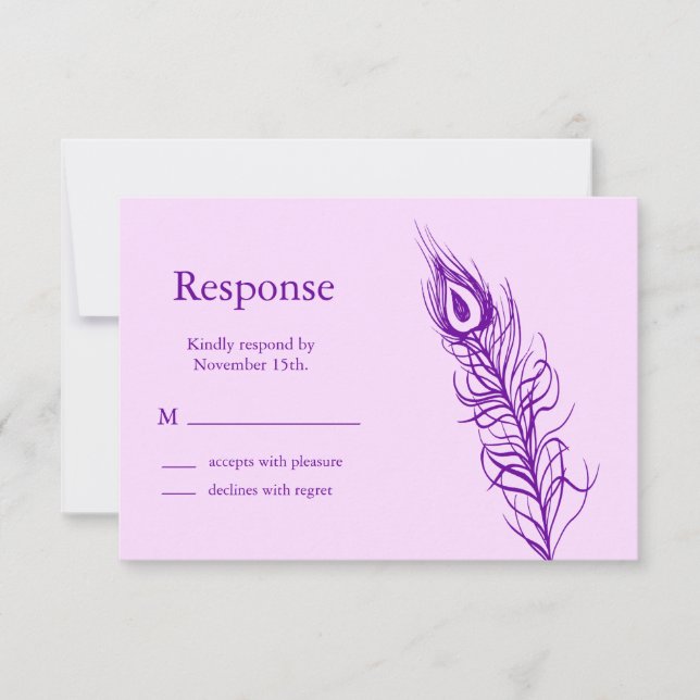 Lila Schütteln Sie Ihren Schwanz Feathers UAWG RSVP Karte (Vorderseite)