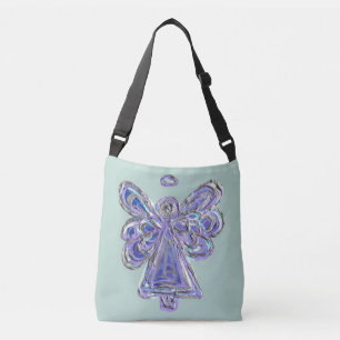 Lila Schutzengel-Tasche Kunst Cross Body Bag Tragetaschen Mit Langen Trägern