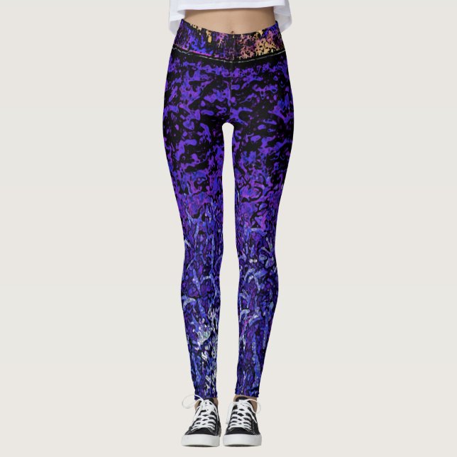 Lila, schwarz, blau leggings (Vorderseite)