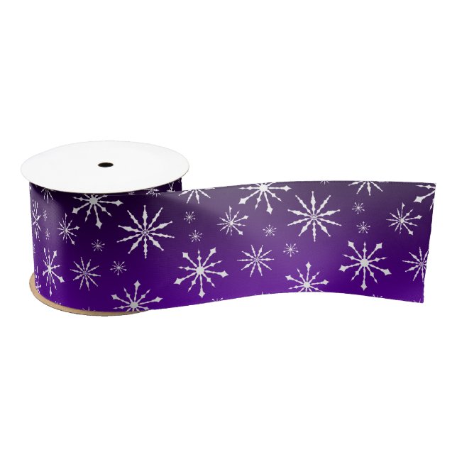 Lila/schwarz-glänzend Snowflake Satin Ribbon Satinband (Spule)