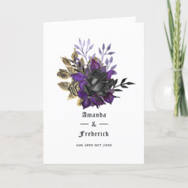 Lila Schwarz-Gold-Gothic-Hochzeit Programm