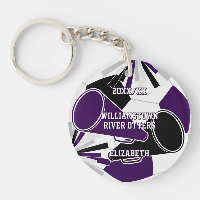 lila Schwarz oder ANY COLORS Fußball-Chefin Schlüsselanhänger (Vorderseite)