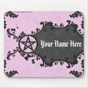 Lila/Schwarz-personalisiertes Pentagramm Mousepad