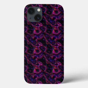 Lila Schwarz-Swirbel-Muster in Hot Pink Case-Mate iPhone Hülle