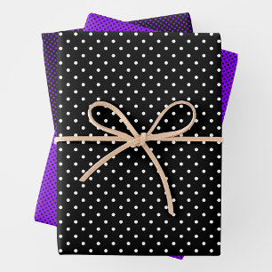 Lila, schwarz und weiß geschenkpapier set