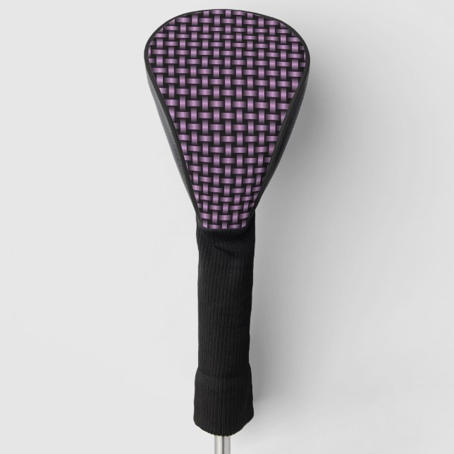 Lila Schwarz-Weave-Muster Golf Headcover (Vorderseite)