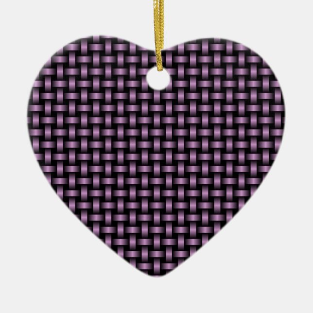 Lila Schwarz-Weave-Muster Keramik Ornament (Vorne)