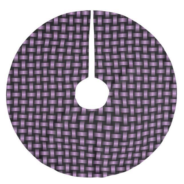 Lila Schwarz-Weave-Muster Polyester Weihnachtsbaumdecke (Vorderseite)