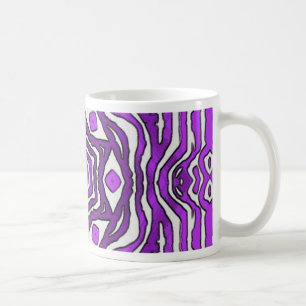 Lila Schwarz Weiß Kreis Muster Design Tasse