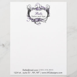 lila, schwarz-weiß-schick-Business-Briefköpfe Briefbogen