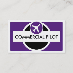 Lila Schwarz-weiße benutzerdefinierte Pilotgeschäf Visitenkarte