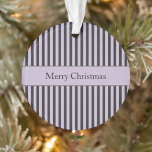 Lila Schwarz Weiße Streifen Weihnachten Ornament