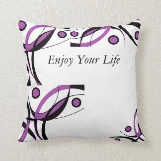 Lila Schwarz-weißer Entwurf Kissen